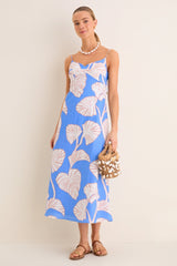 Blue and Ivory Ilana Midi Dress
