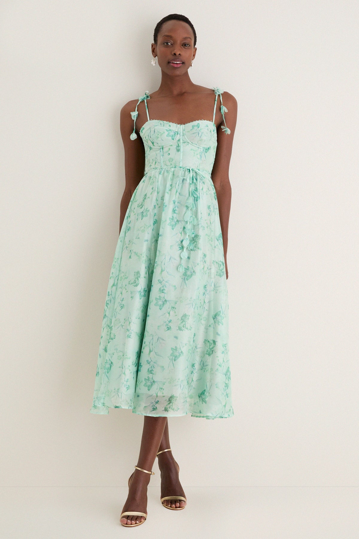 Green Floral Halcyon Midi Dress