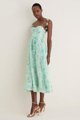 Green Floral Halcyon Midi Dress