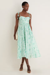 Green Floral Halcyon Midi Dress