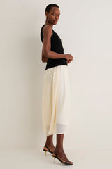 Black and Ivory Square Neck Vest Midi Dress