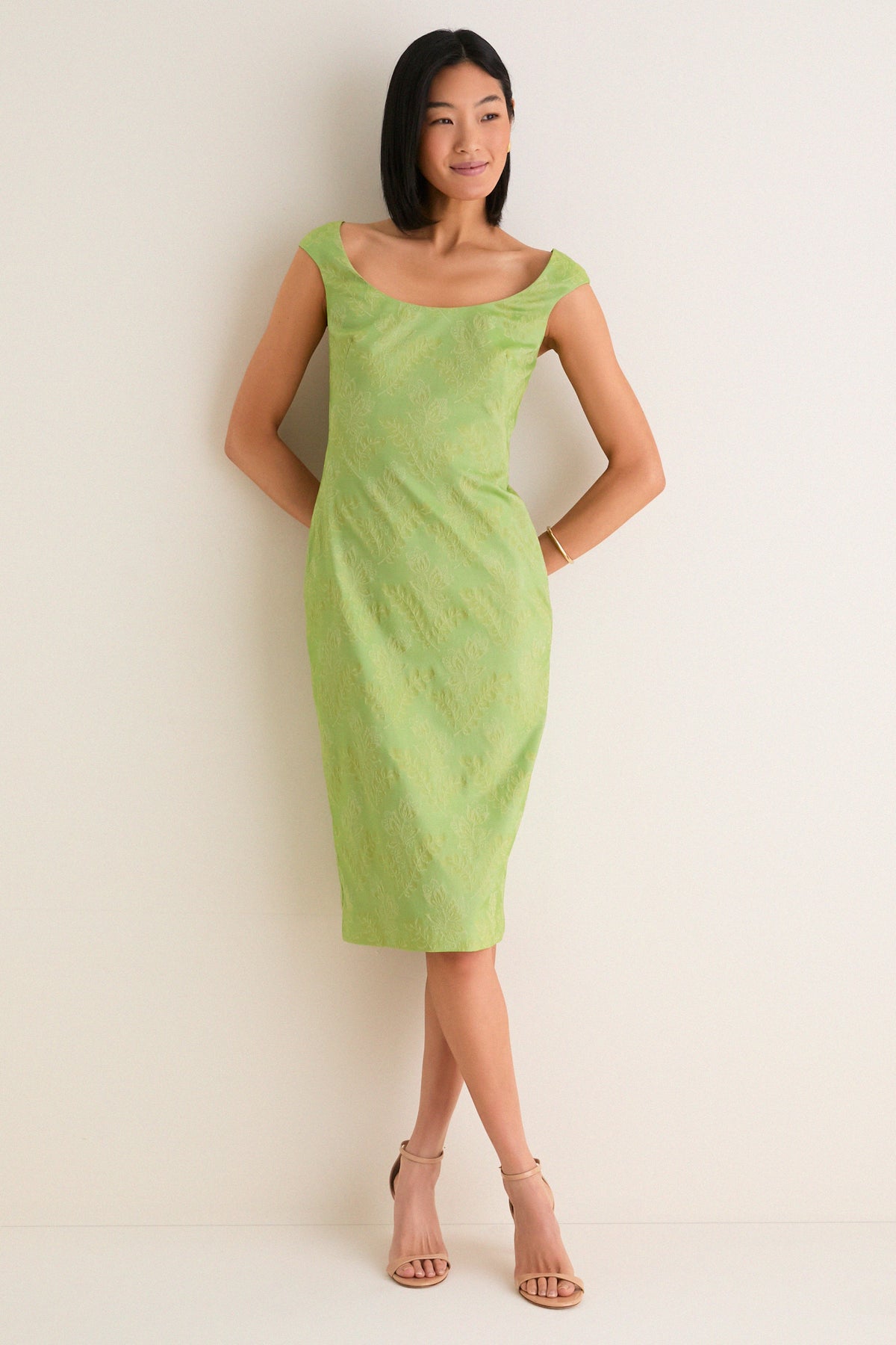 Tuileries Vine Stretch Jacquard Romy Midi Dress