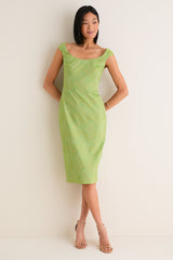 Tuileries Vine Stretch Jacquard Romy Midi Dress