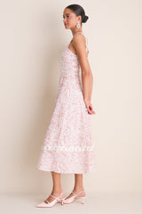 Pink Multi Valencia Midi Dress