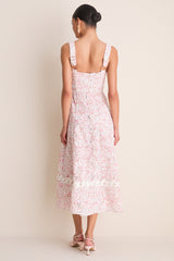 Pink Multi Valencia Midi Dress