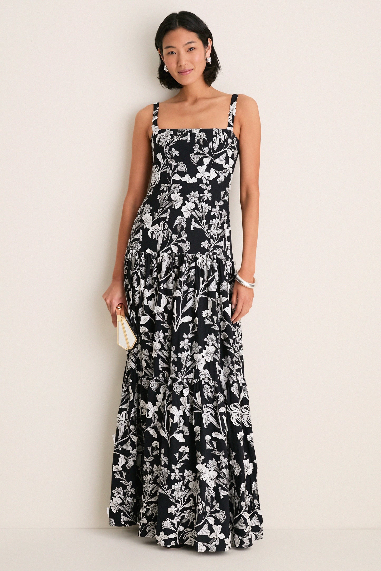 Exclusive Embroidered Guayacan Lima Maxi Dress