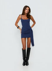 Daily Define Tie Waist Mini Dress Navy