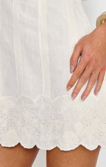 Ciao Mini Dress ~ White Eyelet Embroidery