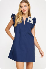 The Tessa Crochet Linen Mini Dress