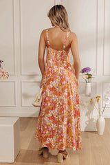 Tranquil Time Floral Midi Dress in Golden Honey