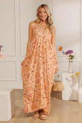Sandy Shore Paisley Maxi Dress In Orange