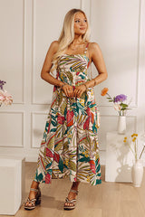 Tranquil Time Floral Midi Dress in Cream