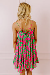 Tropicana Trendsetters Babydoll Mini Dress in Hot Pink