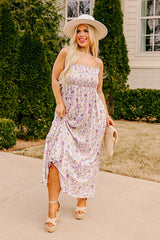 Smiles and Sunshine Floral Maxi in Lavender Curves