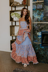 Feeling Boho Tiered Maxi Dress in Sky Blue