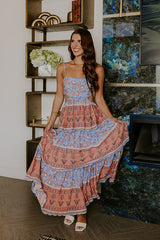 Feeling Boho Tiered Maxi Dress in Sky Blue