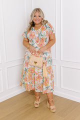 Sunny Sangria Floral Midi Dress in Mint Curves