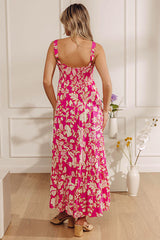 Seaside Stroll Floral Smocked Midi Dress