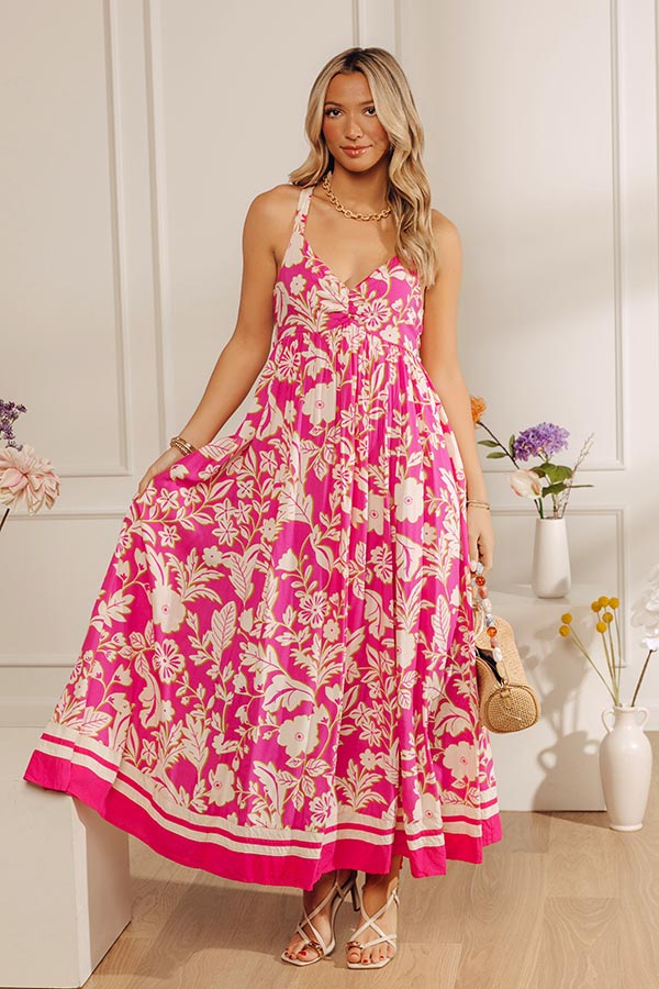 Vacay Villa Floral Maxi Dress in Pink