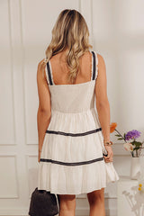 Dolce Days Smocked Mini Dress in Cream