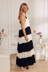 Darling in Stripes Tiered Maxi Dress