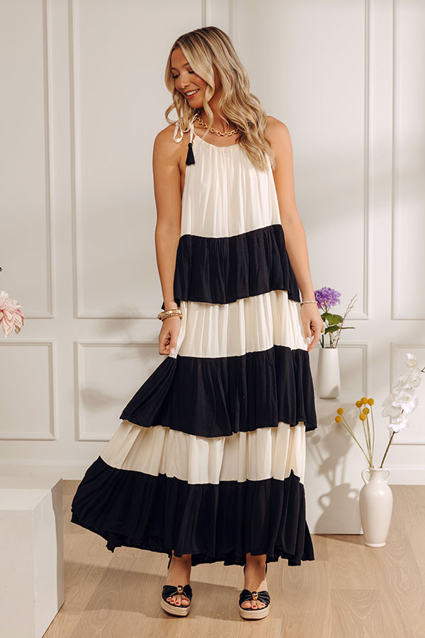 Darling in Stripes Tiered Maxi Dress