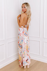 Santorini Sunsets Satin Midi