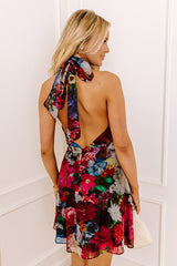 Cocktails At Midnight Floral Mini Dress