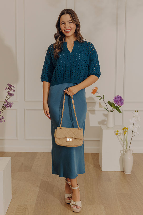 Bistro Cutie Satin Midi Dress Set