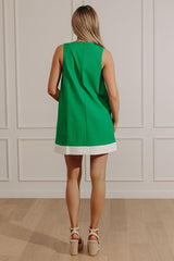 Mykonos Cruise Linen-Blend Mini Dress in Green