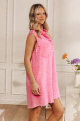 Park Days Ahead Vintage Wash Mini Dress in Pink