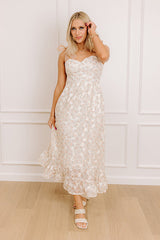 Dreamy Meadows Floral Embroidered Midi Dress