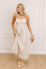 Dreamy Meadows Floral Embroidered Midi Dress