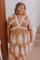Resort Chic Mini Dress in Camel Curves