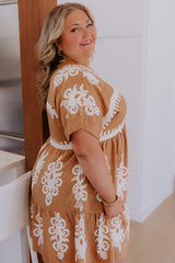 Resort Chic Mini Dress in Camel Curves