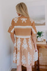 Resort Chic Mini Dress in Camel