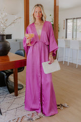 Grand Entrance Satin Maxi Dress in Orchid