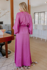 Grand Entrance Satin Maxi Dress in Orchid