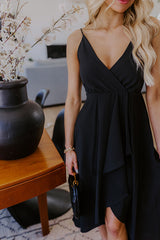 Cocktails First Midi Dress in Black