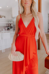 Cocktails First Midi Dress in Red