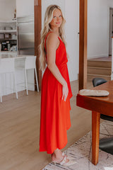 Cocktails First Midi Dress in Red