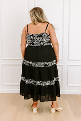 Resort Views Floral Embroidered Midi Dress Curves