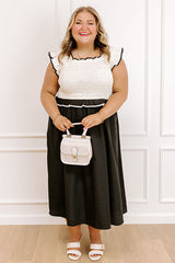 Simply Luxe Smocked Midi Dress Curves