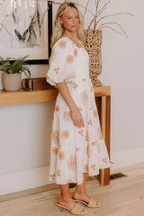 Whispering Fields Floral Embroidered Midi Dress