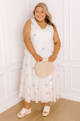 Chasing Wildflowers Embroidered Midi Dress Curves