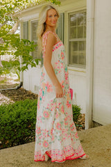 Capri Villa Floral Maxi Dress in Ivory