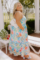 Island Rhythm Tiered Midi Dress Curves