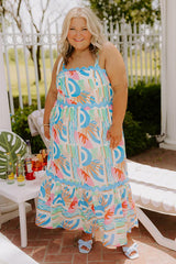 Island Rhythm Tiered Midi Dress Curves