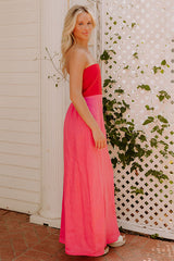 Block Street Cutie Linen Maxi Dress in Pink