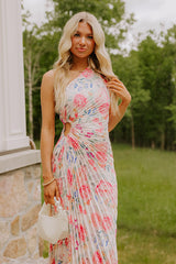 Aways My Amour Pleated Floral Maxi Dress